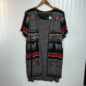 John Roberts Vntg Jacket Dress Women’s 16WP Multicolor Animal Print Zebra Petite